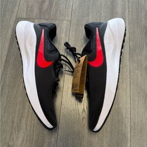 Nike Revolution 7 Black University Red Gym Running Shoes FB2207-003 Men's